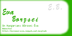 eva borzsei business card